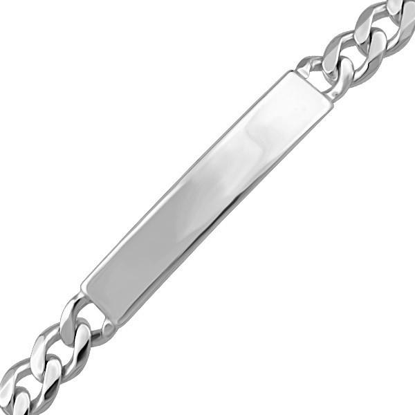 9" SILVER ID BRACELET BRA-SIL-0066