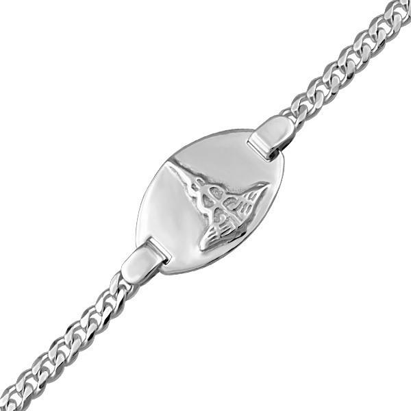 7" SILVER CURB MEDIC ALERT BRACELET BRA-SIL-0070