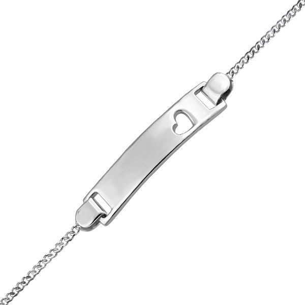 7" SILVER ID HEART BRACELET BRA-SIL-0081