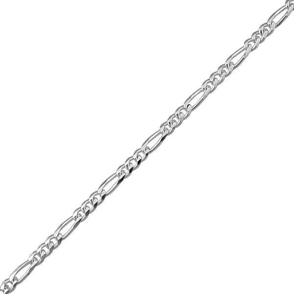 7" SILVE FIGARO BRACELET BRA-SIL-0144