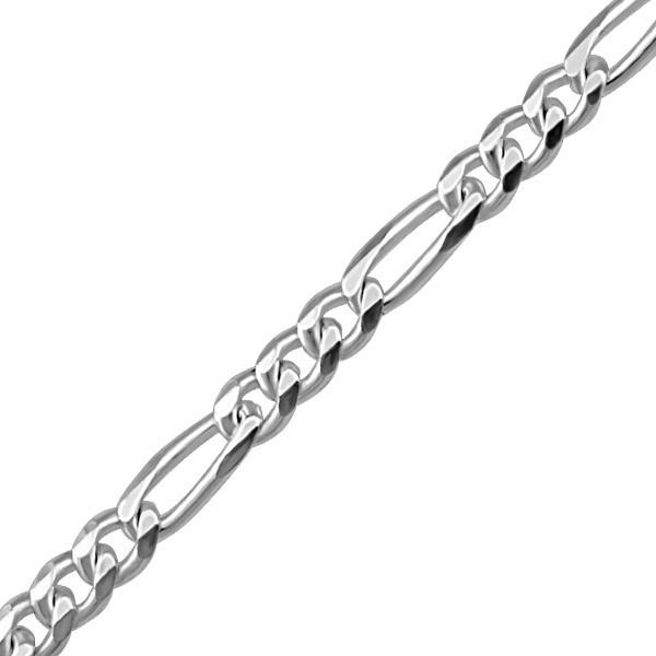 18" WHITE GOLD FIGARO CHAIN CHA-GLD-0938