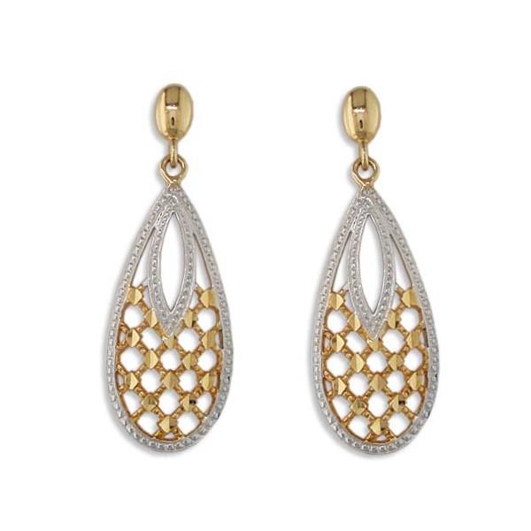 TWO TONE DANGLE EARRINGS EAR-GLD-2973