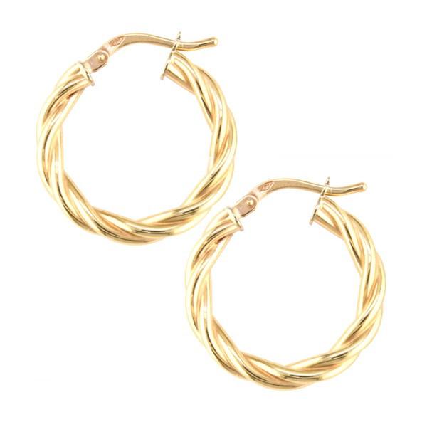YELLOW GOLD TWISTED HOOP EARRINGS EAR-GLD-2842