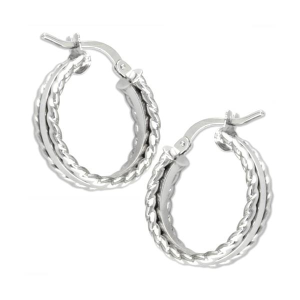 WHITE GOLD FANCY HOOP EARRINGS EAR-GLD-2852