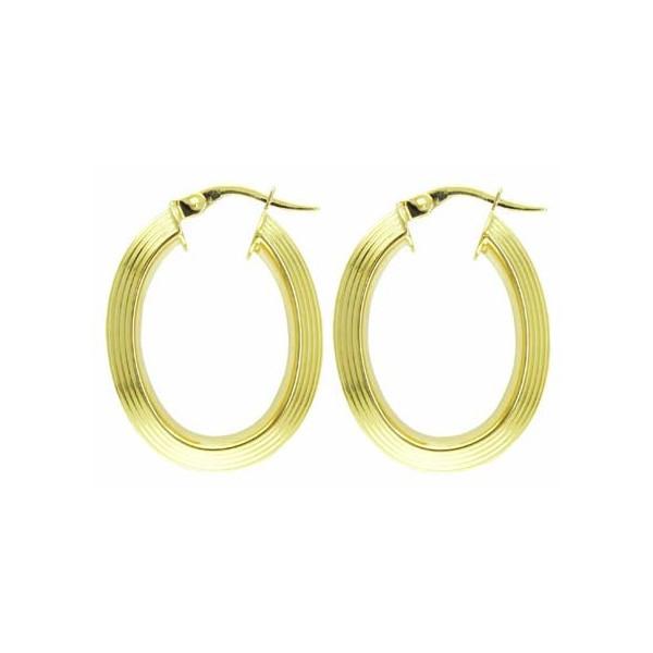 YELLOW GOLD OVAL HOOP EARRINGS EAR-GLD-2840