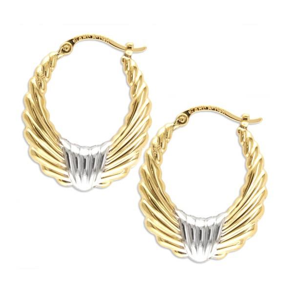 TWO TONE GOLD HOOP EARRINGS EAR-GLD-2960
