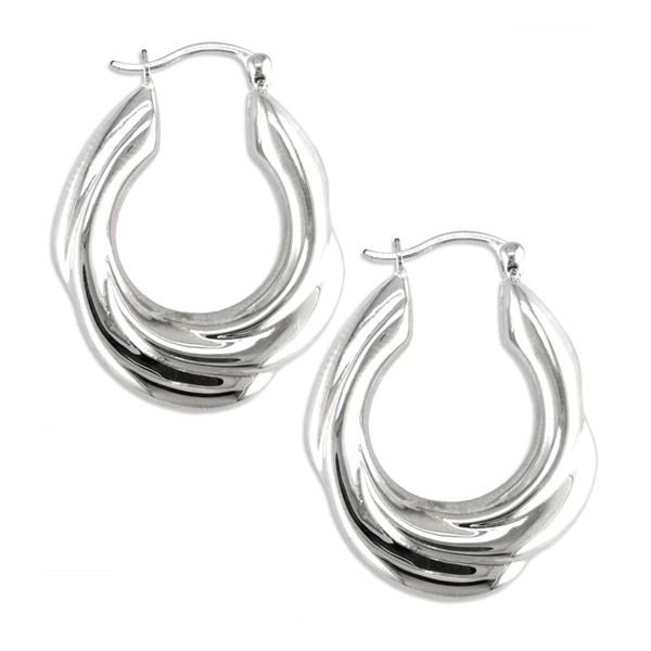 WHITE GOLD HOOP EARRINGS EAR-GLD-2867
