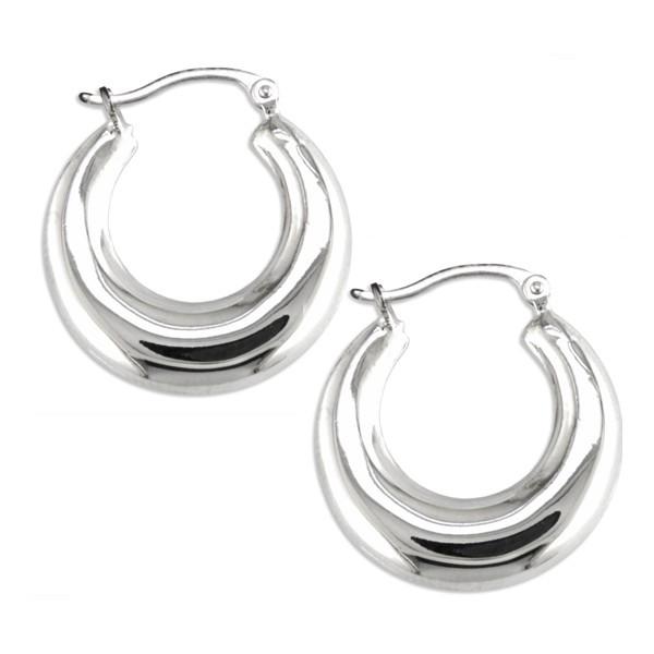 WHITE GOLD HOOP EARRINGS EAR-GLD-2858