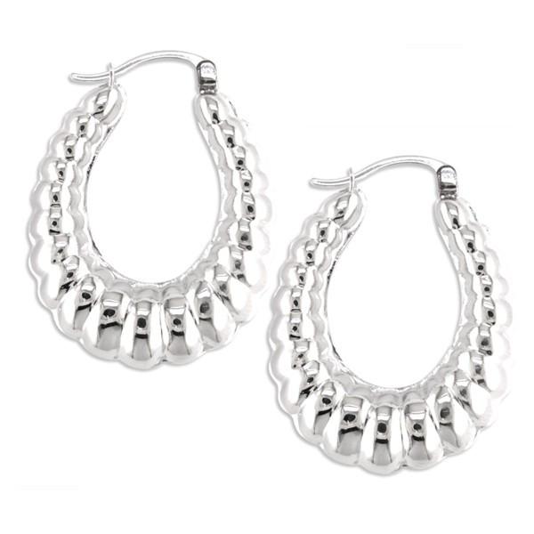 WHITE GOLD HOOP EARRINGS EAR-GLD-2956