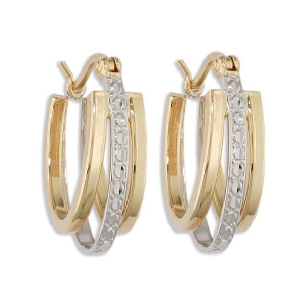 TWO TONE GOLD HOOP EARRINGS EAR-GLD-2972