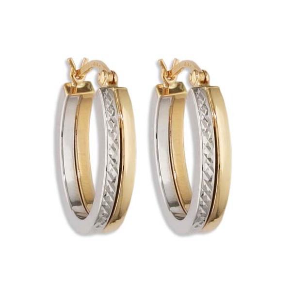 TWO TONE GOLD HOOP EARRINGS EAR-GLD-2957