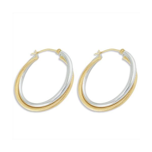 TWO TONE GOLD DOUBLE HOOP EARRINGS EAR-GLD-2872