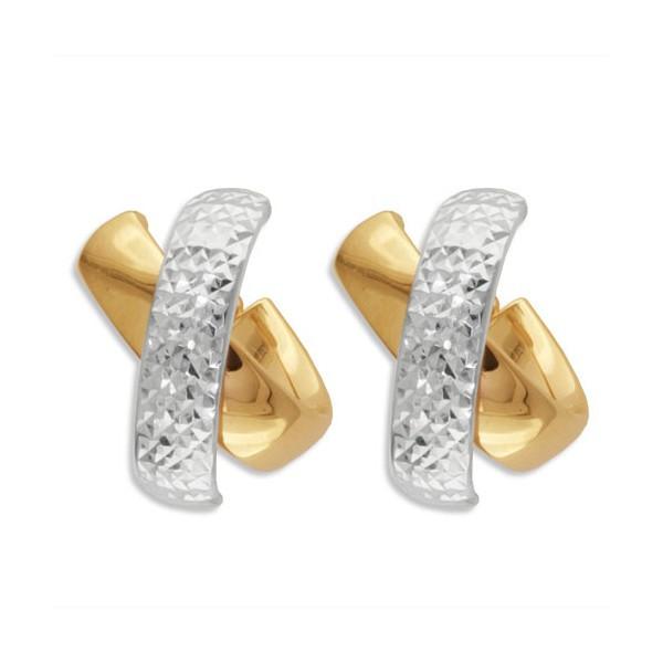 TWO TONE GOLD EARRINGS EAR-GLD-2946