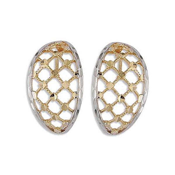 TWO TONE GOLD FANCY EARRINGS EAR-GLD-2863