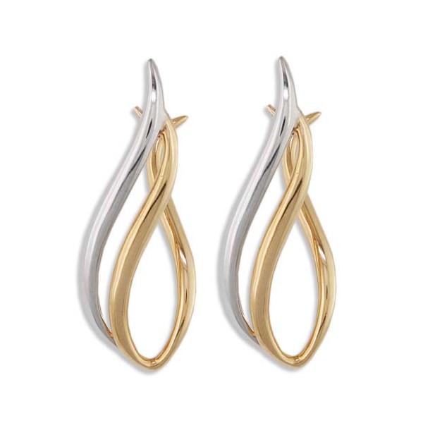 TWO TONE GOLD FANCY EARRINGS EAR-GLD-2859