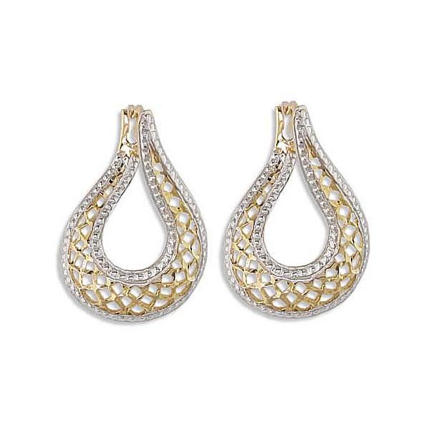 TWO TONE GOLD HOOP EARRINGS EAR-GLD-2948