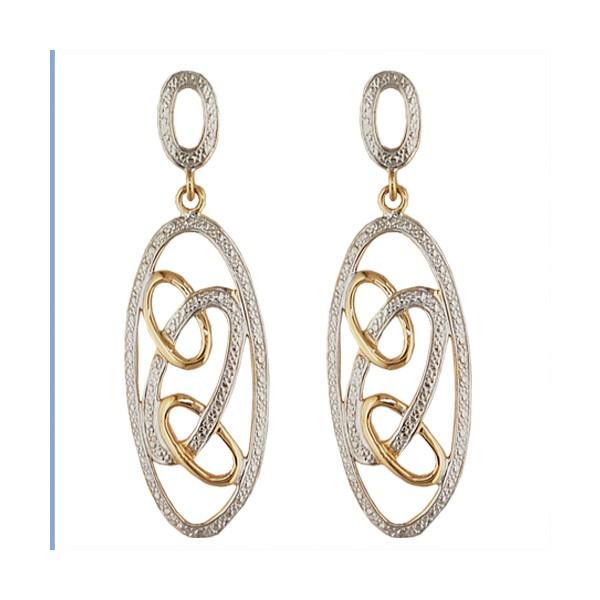 TWO TONE DANGLE EARRINGS EAR-GLD-2862