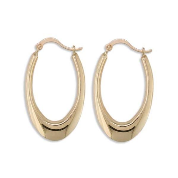 YELLOW GOLD OVAL HOOP EARRINGS EAR-GLD-3216