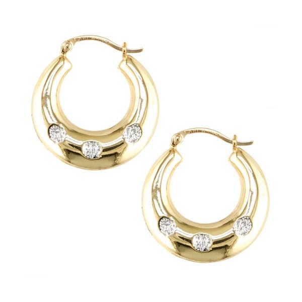 TWO TONE GOLD HOOP EARRINGS EAR-GLD-2868