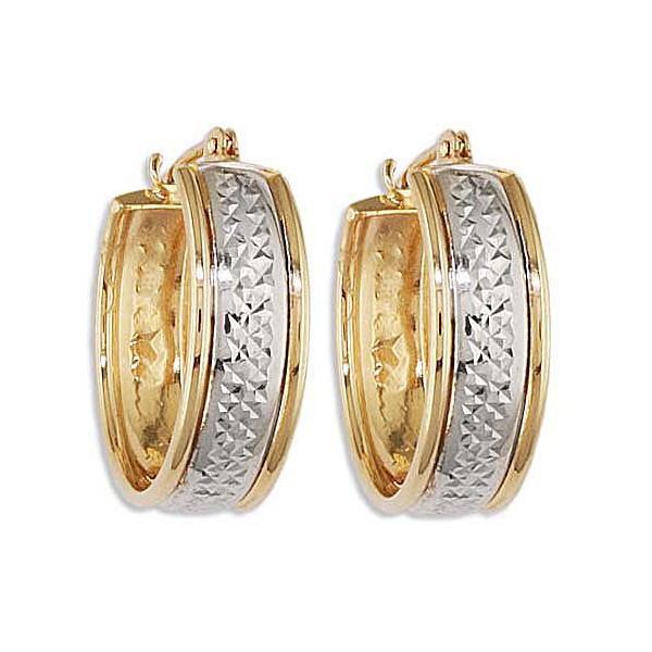 TWO TONE GOLD HOOP EARRINGS EAR-GLD-2955
