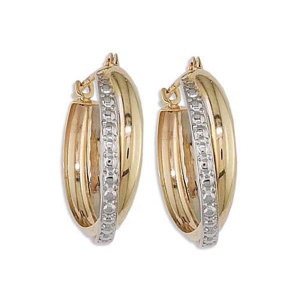 TWO TONE GOLD HOOP EARRINGS EAR-GLD-2959