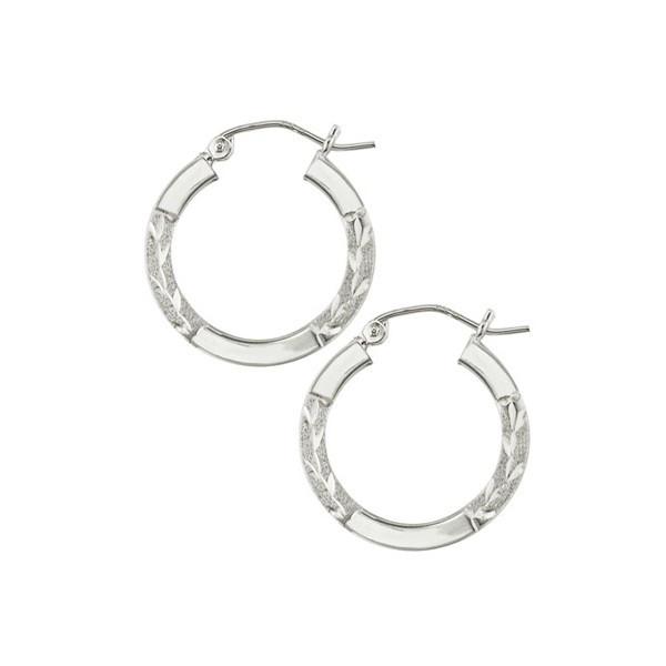 WHITE GOLD HOOP EARRINGS EAR-GLD-2987