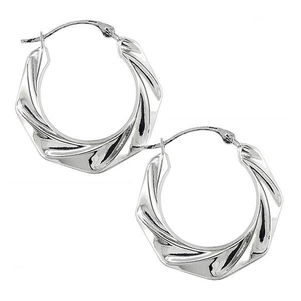 WHITE GOLD HOOP EARRINGS EAR-GLD-2994
