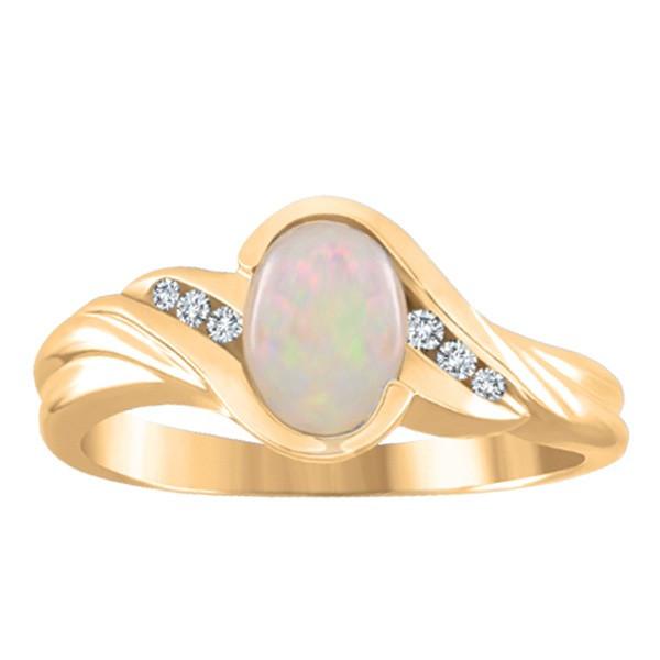GOLD DIAMOND AND OPAL RING RIN-LGM-1387