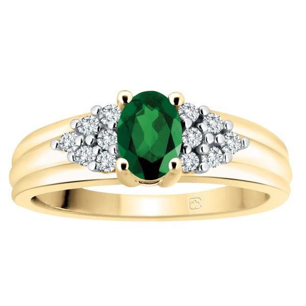 GOLD DIAMOND AND EMERALD RING RIN-LGM-1520