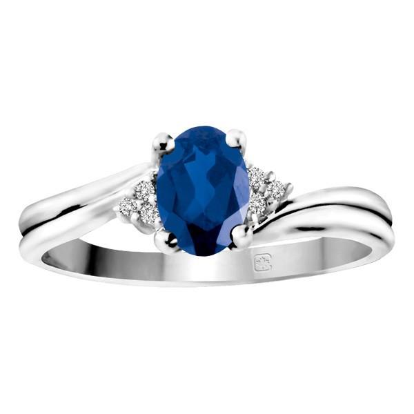 WHITE GOLD AND BLUE SAPPHIRE RING RIN-LGM-1525