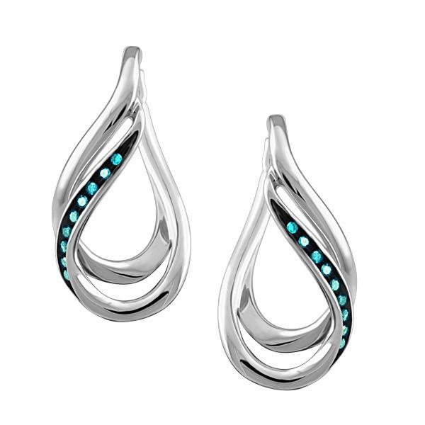 SILVER BLUE DIAMOND EARRINGS EAR-SIL-0637