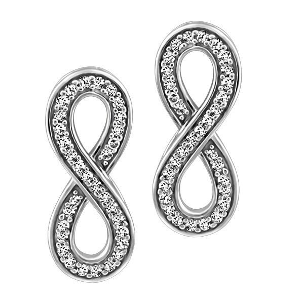 WHITE GOLD INFINITY EARRINGS EAR-DIA-1342