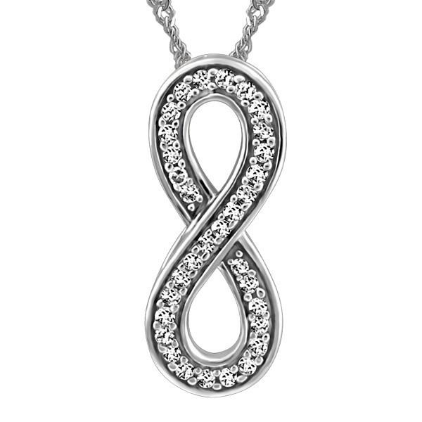 WHITE GOLD INFINITY PENDANT PEN-DIA-2470