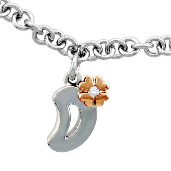 SILVER DIAMOND "D" INITIAL BRACELET BRA-SIL-0207