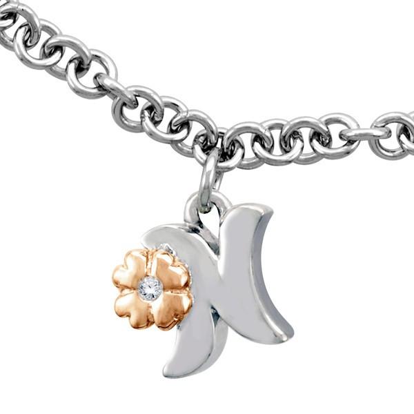 SILVER DIAMOND "N" INITIAL BRACELET BRA-SIL-0211