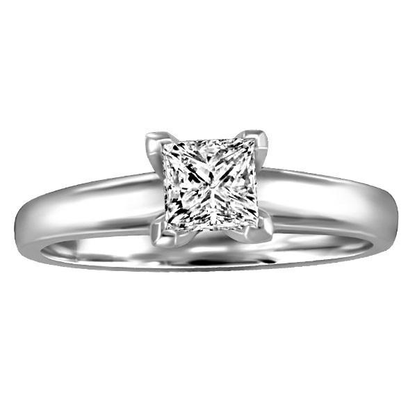 WHITE GOLD 0.33 CT SOLITAIRE ENGAGEMENT RING RIN-SOL-0358