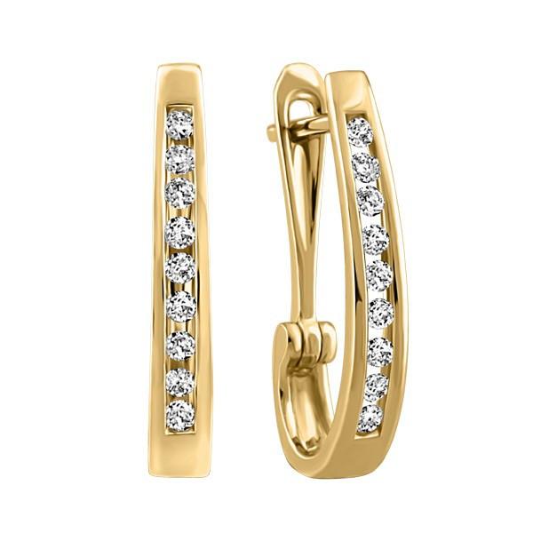 GOLD 0.50 CTW DIAMOND HOOP EARRINGS EAR-DIA-0554