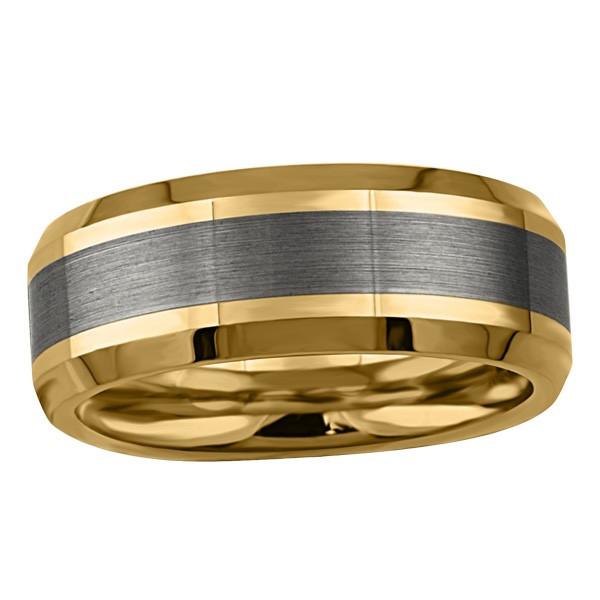 GOLD PLATED TUNGSTEN CARBIDE RING RIN-TUN-0440
