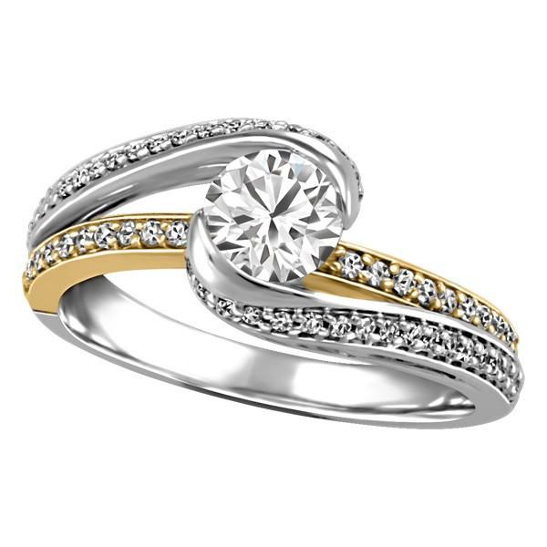 TWO TONE GOLD CANADIAN DIAMOND ENGAGEMENT RING RIN-LCA-2797