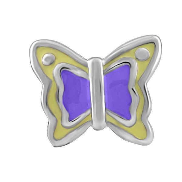 SILVER AND PURPLE BUTTERFLY BEAD BEA-YAF-0179
