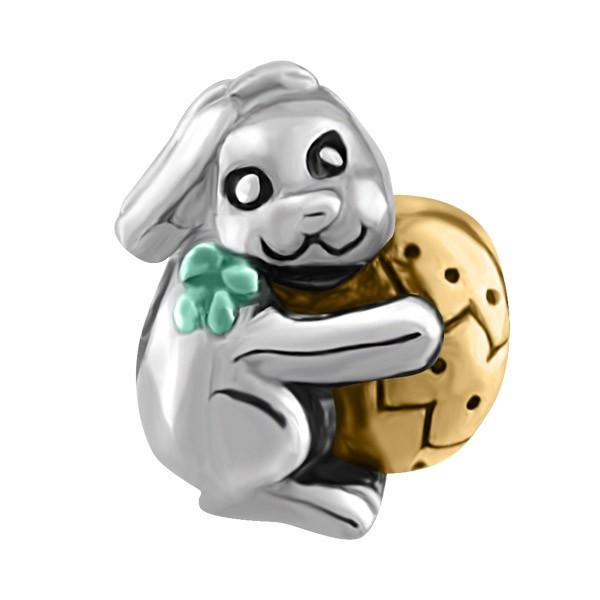 SILVER EASTER BUNNY BEAD BEA-YAF-0183