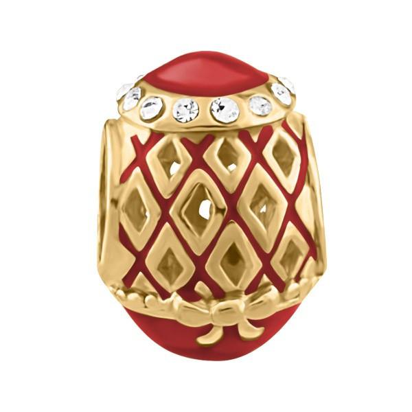 SILVER  RED ENAMEL BEAD BEA-YAF-0208