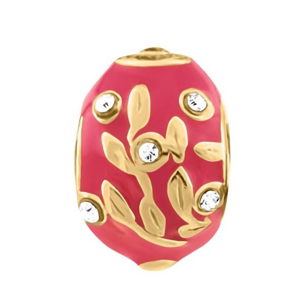 SILVER AND PINK ENAMEL BEAD BEA-YAF-0214