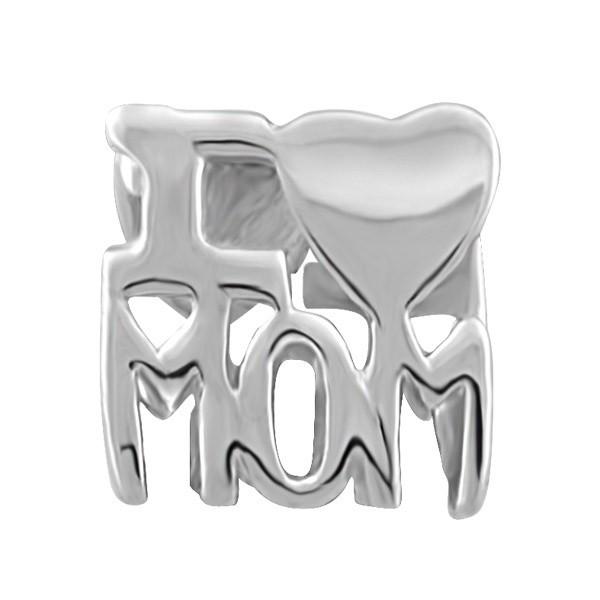 SILVER I HEART MOM BEAD BEA-YAF-0217