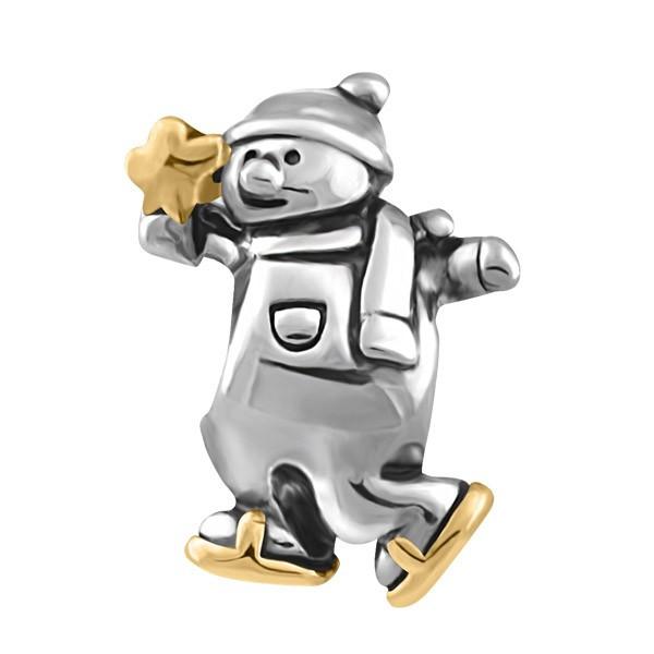 SILVER SNOWMAN BEAD BEA-YAF-0224