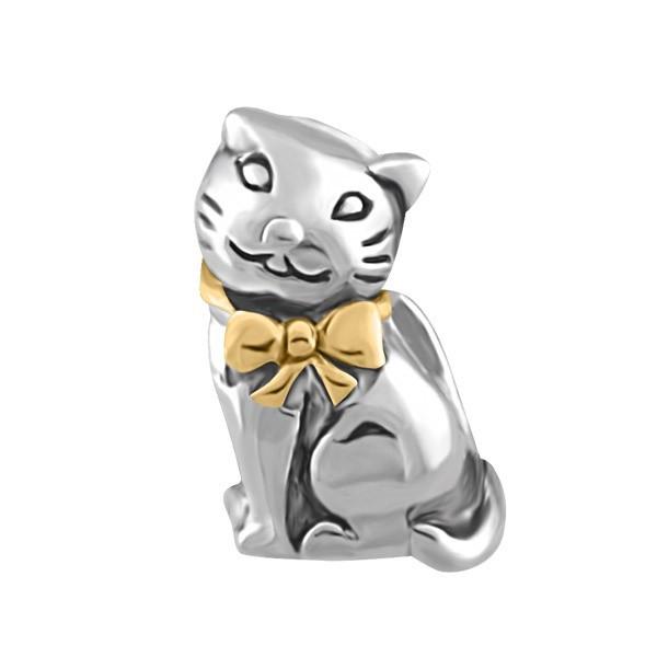 SILVER CAT BEAD BEA-YAF-0230