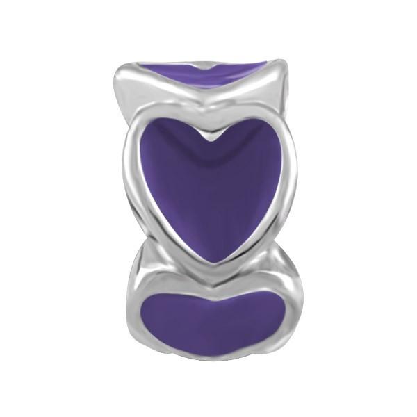 SILVER HEARTS BEAD BEA-YAF-0233