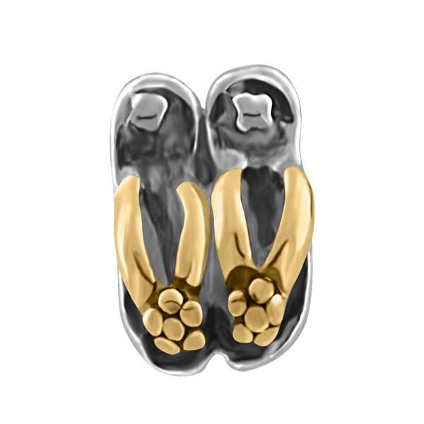 SILVER FLIP FLOPS BEAD BEA-YAF-0240