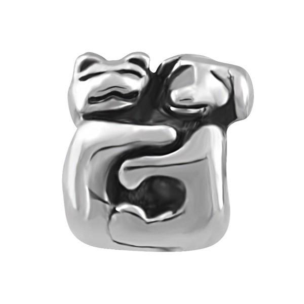 SILVER BEAR HUG BEAD BEA-YAF-0243