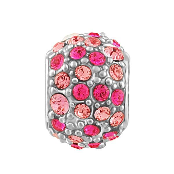 SILVER AND PINK CRYSTALS BEAD BEA-YAF-0244